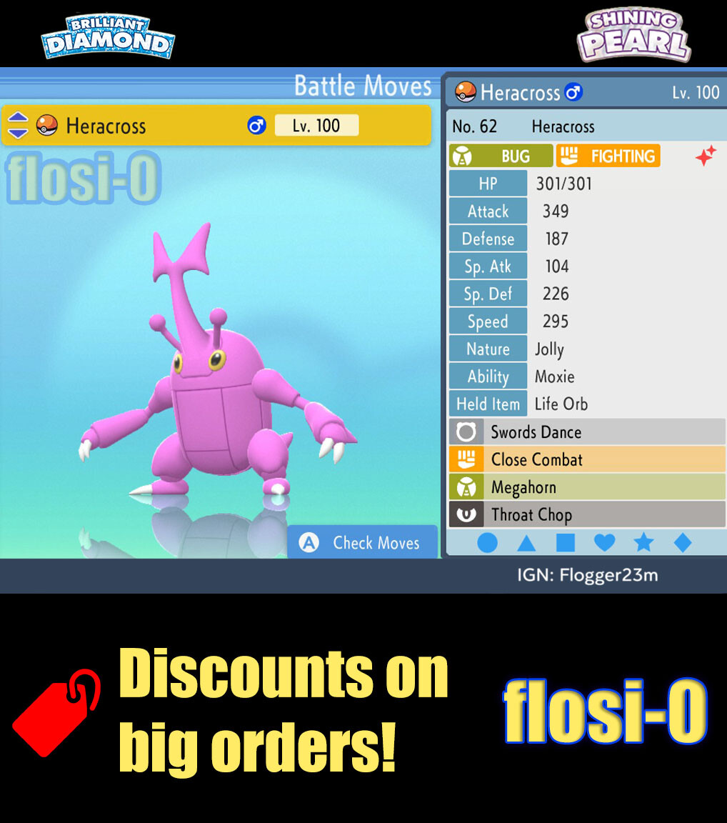 6IV Shiny Heracross Pokemon Brilliant Diamond and Shining Pearl