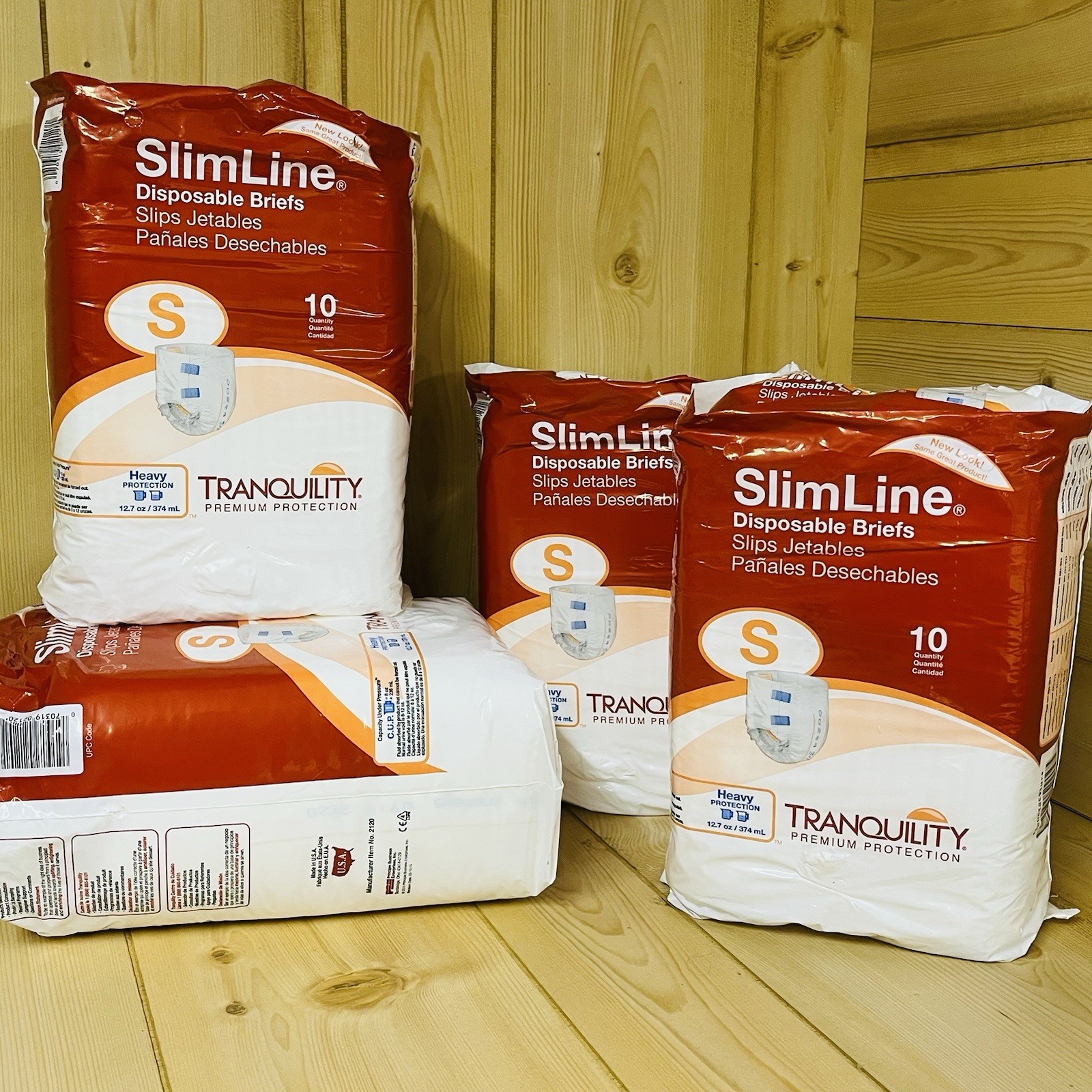 Tranquility Slimline Disposable Briefs Small Lot Of  4 Packs Of 10 40 Total New