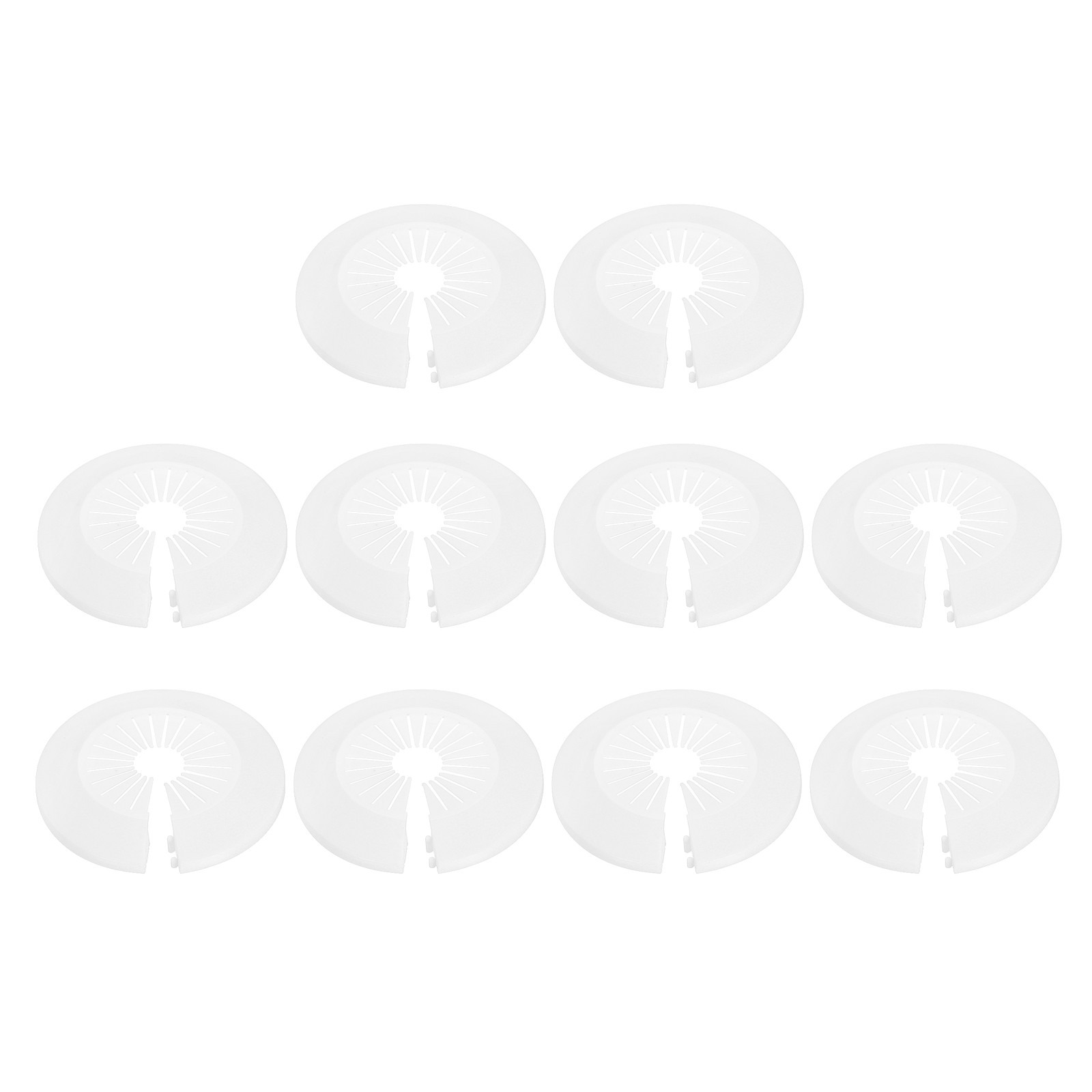 10pcs Flange Pipe Cover Decoration 1.18" to 2.17" Clip-on Wall Hole Cover, White