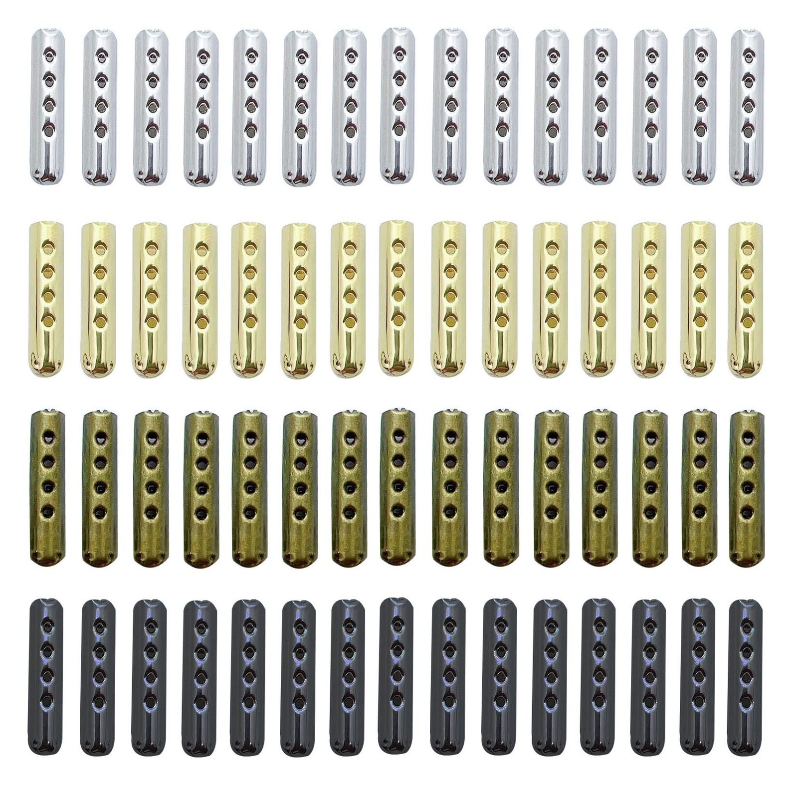 200 PCS Metal Aglets for Shoelaces DIY 4 Colors 4*23mm