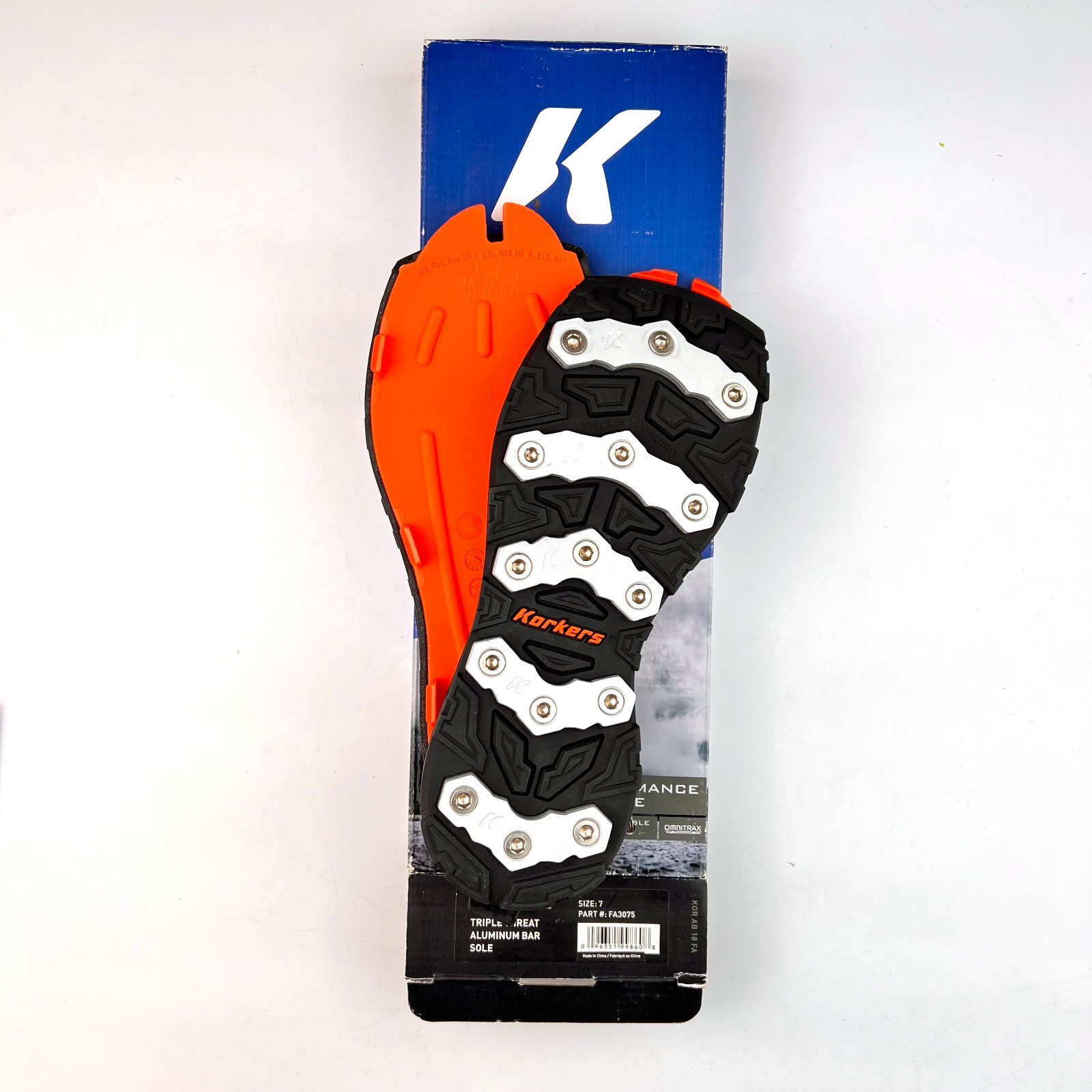 Korkers Omnitrax 3.0 Triple Threat - Aluminum Bar Replacement Sole - Size 7