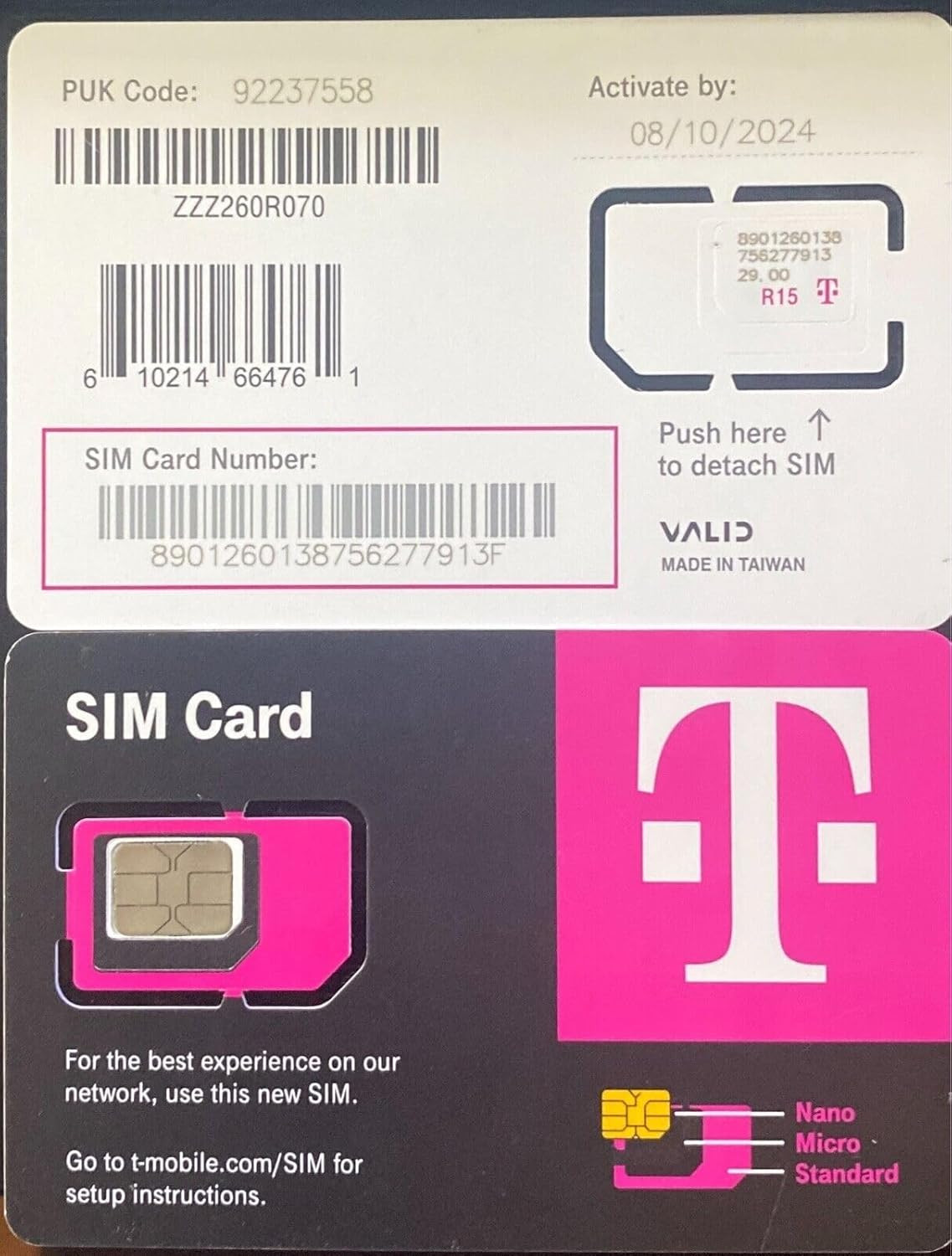 T-Mobile SIM Card R15 5G 4G LTE Tmobile Triple Cut Nano Micro 3 in 1 Ultimate TM