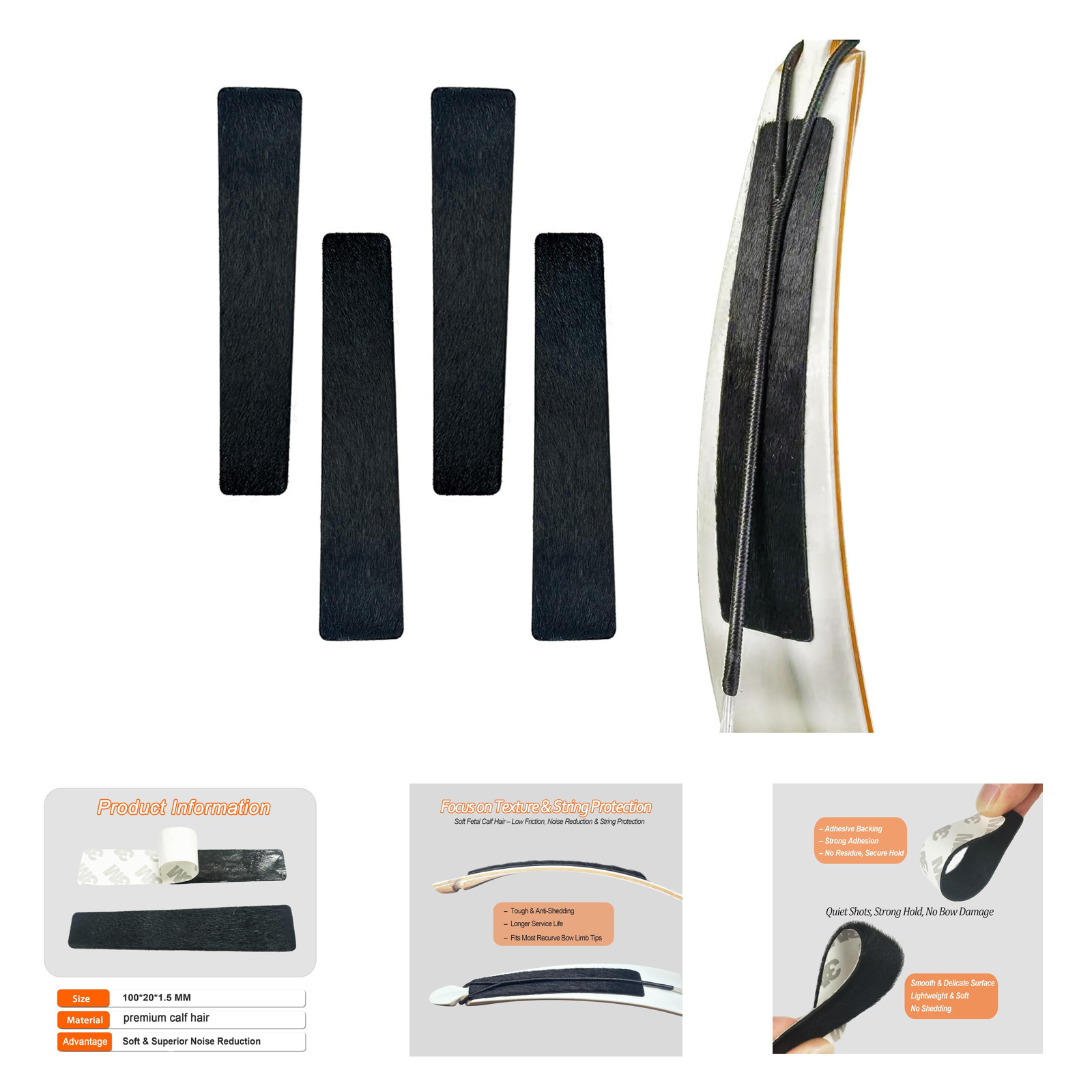 Archery Recurve Bow Limb Silencers Dampeners Leather Vibration Reduction for