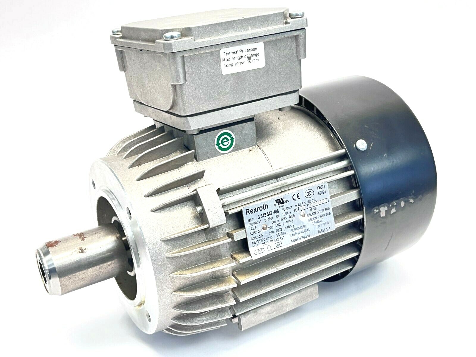 Bosch Rexroth 3842547488 Asynchron Electric Motor 1420/1720RPM 0.55kW 3.10/1.80A