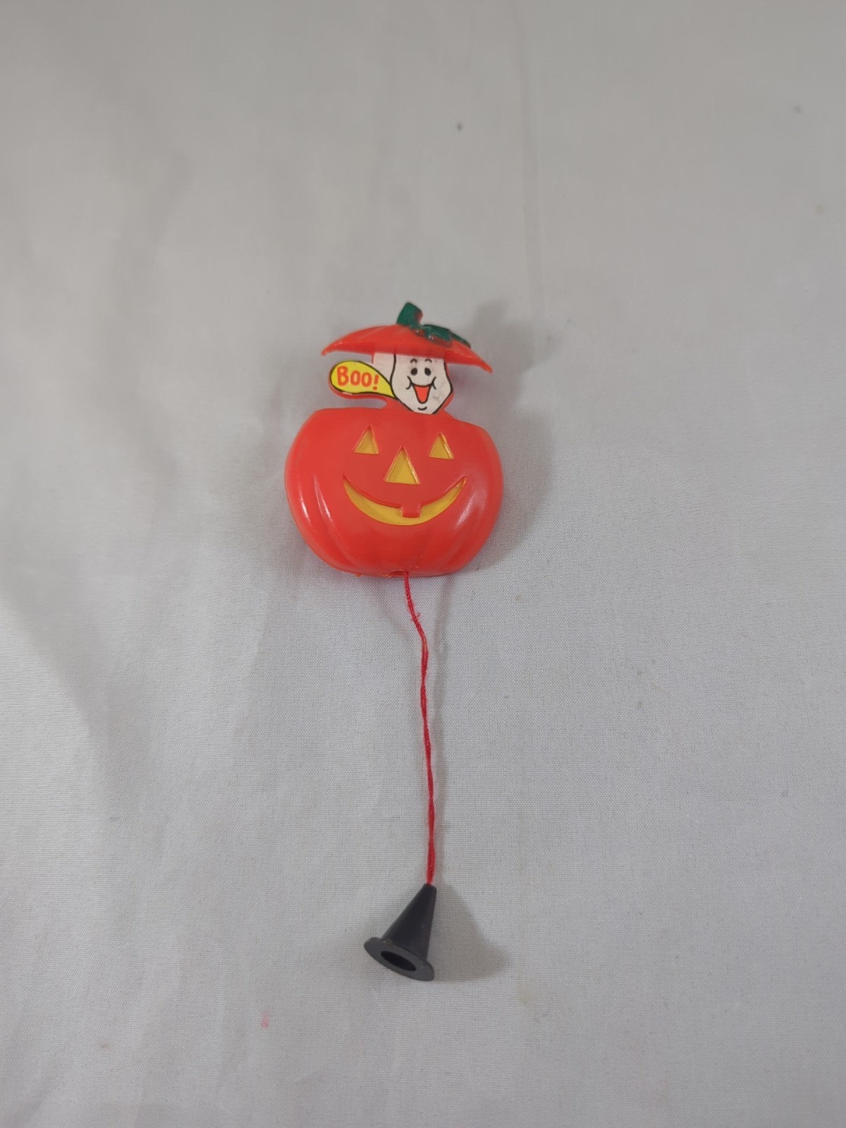 Vintage Halloween Pumpkin Ghost Fun World Pin Pull String Pop Up 1980s Spooky