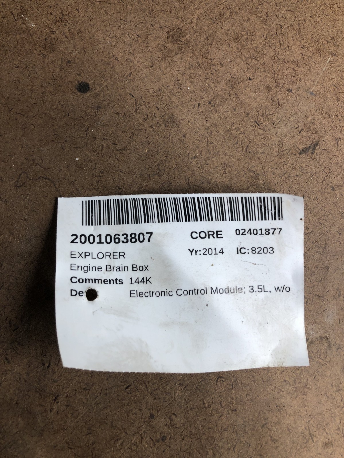 2013-2015 Ford Explorer Engine Control Module Computer ECM DB5A-12A650-UB OEM
