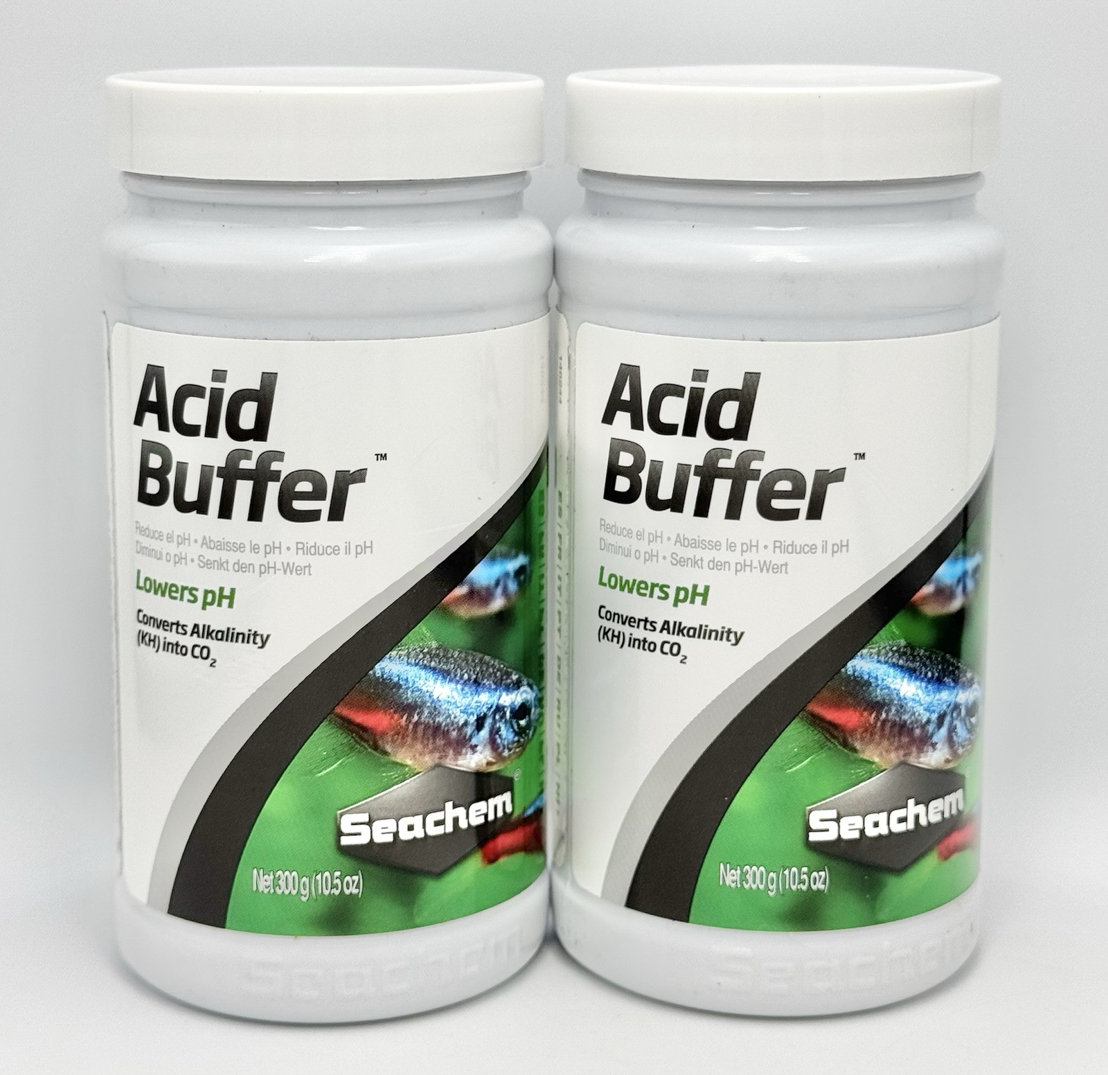 Seachem Acid Buffer 300g/10.5 oz. Fish Tank Aquarium Additive (2 Pack)