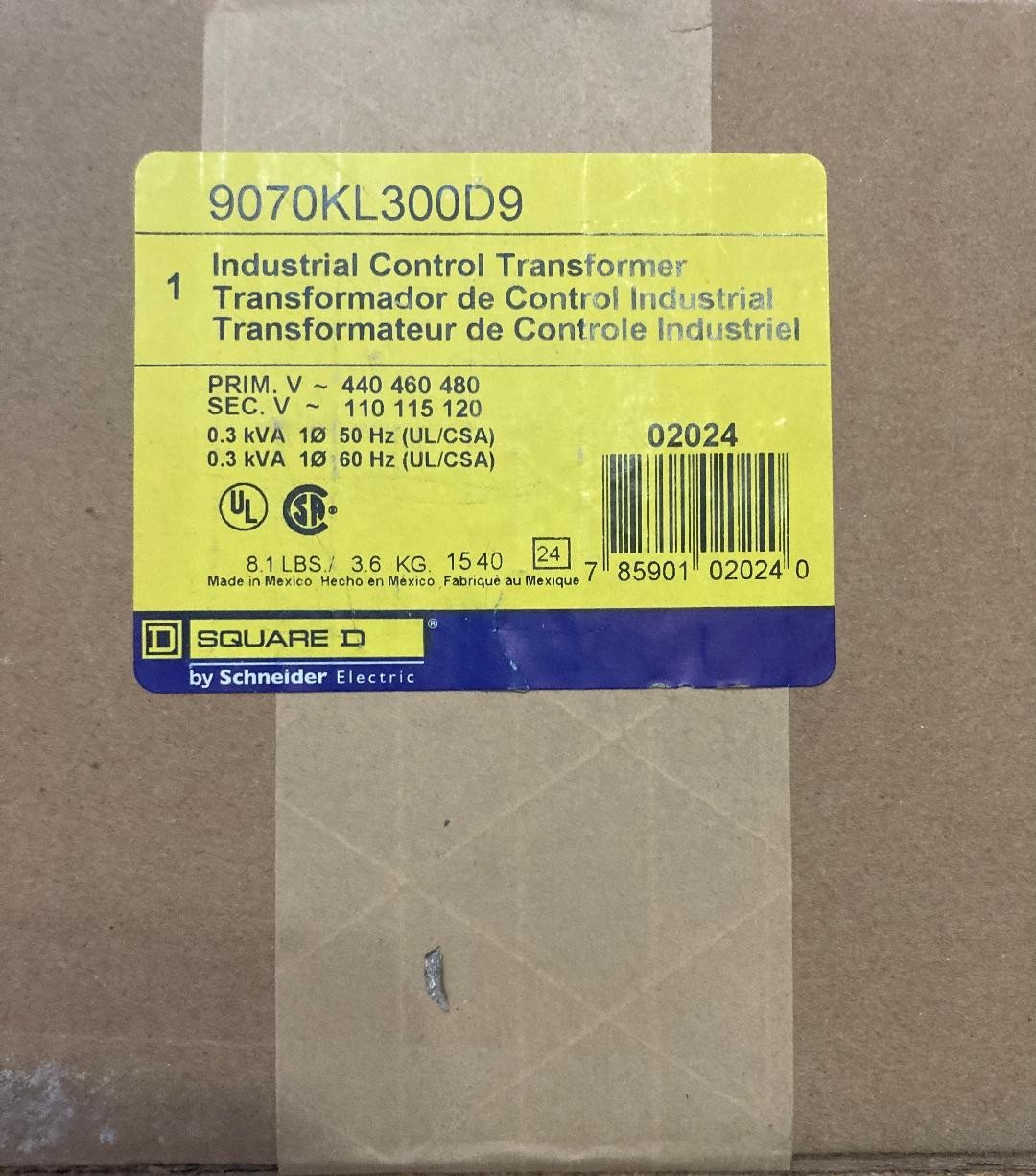 Square D 9070KL300D9 Control Transformer NEW SEALED