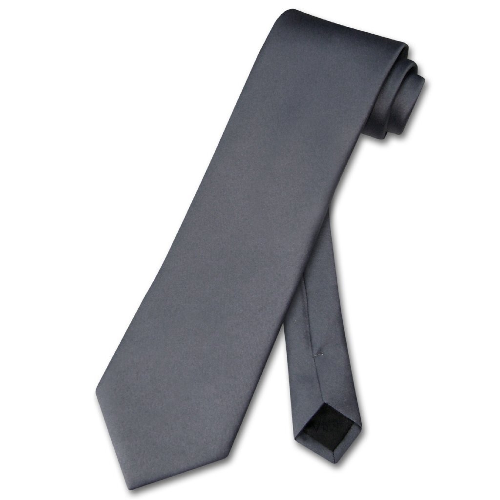 NeckTie Solid CHARCOAL GREY Color Men's Neck Tie