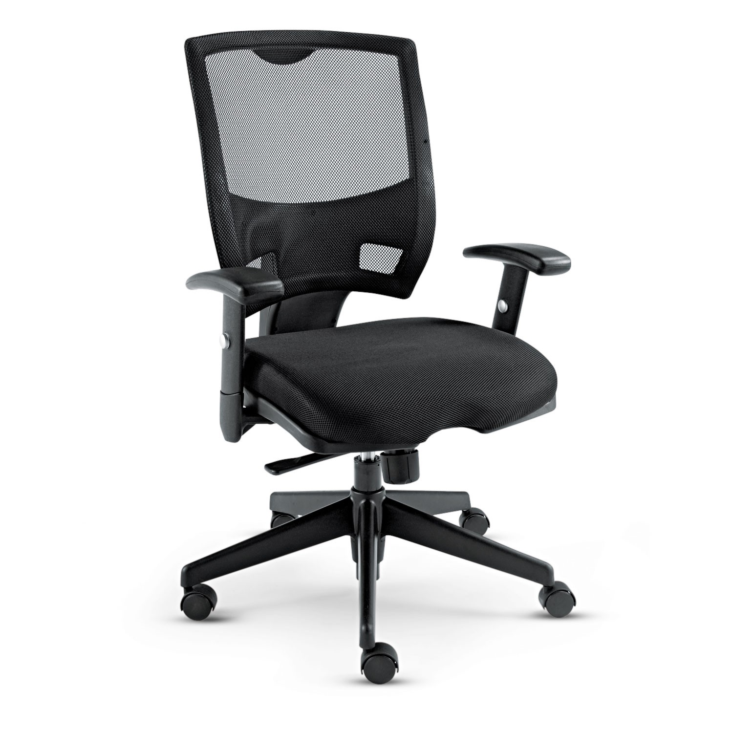 Alera Epoch Series Fabric Mesh Multifunction Chair 275lbs Cap. Black