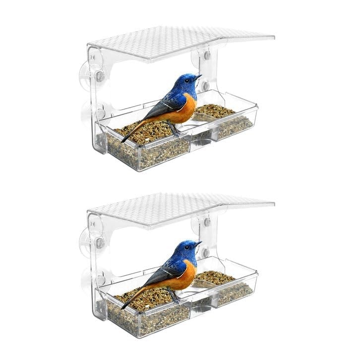 Clear Window Bird Feeder with 5 Extra Strong Suction Cups, Acrylic Clear3-2