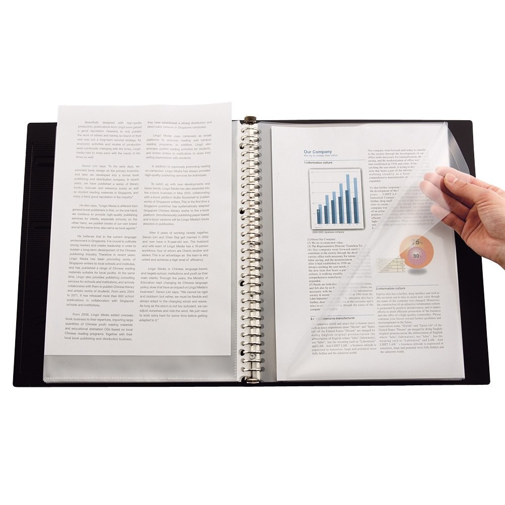 N75204 Orange File Clear Book A4 30 Holes Interchangeable 2 Type Pockets