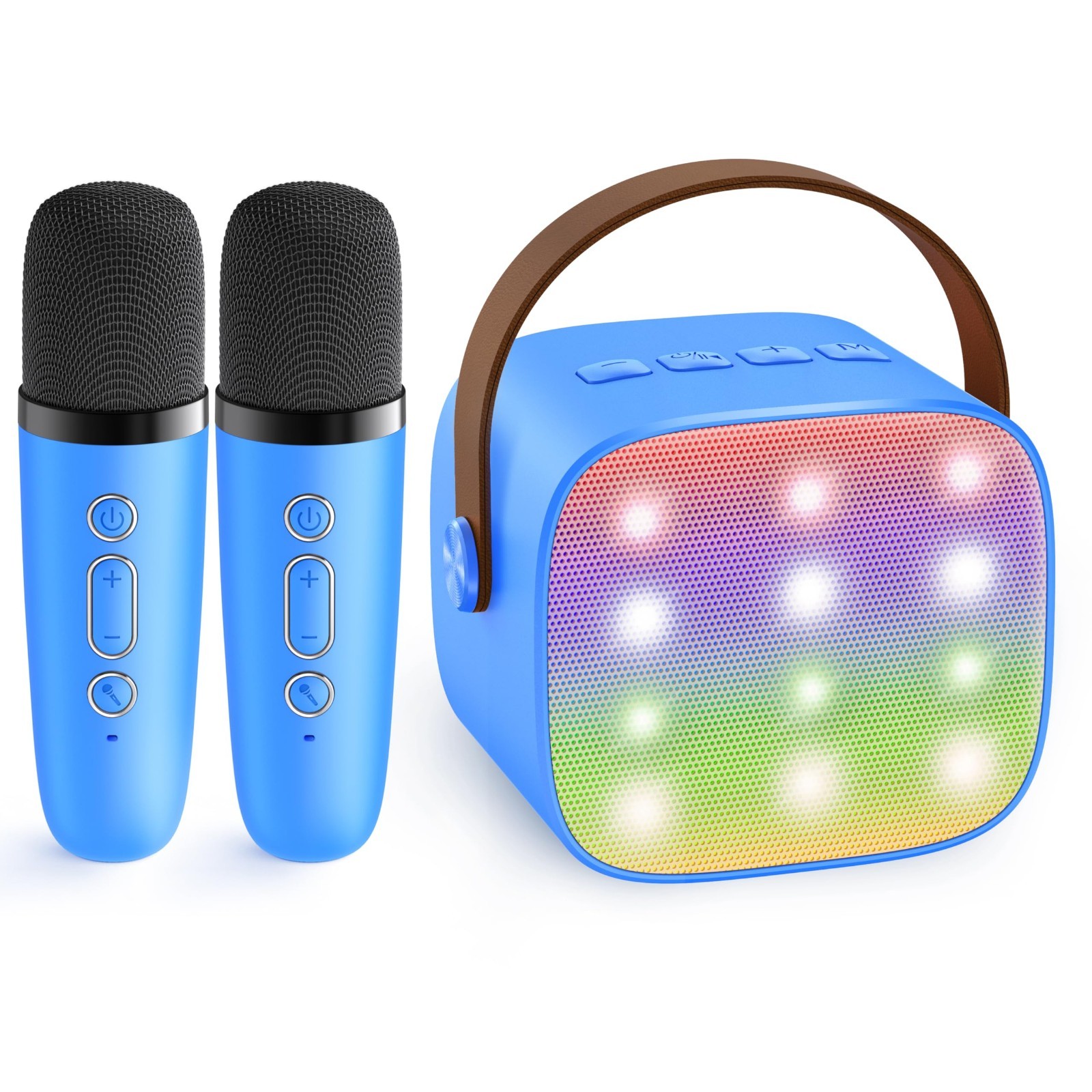Mini Karaoke Machine for Kids Adults, Portable Bluetooth Speaker with 2 Wireless