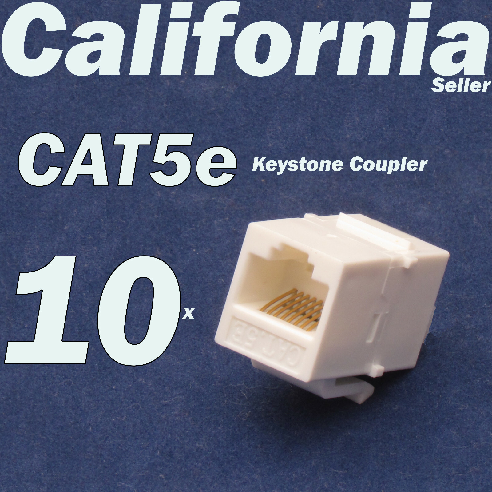 10 pcs Lot CAT5 Inline RJ45 Keystone Wall Coupler Jack Adapter 8P8C White CAT5e