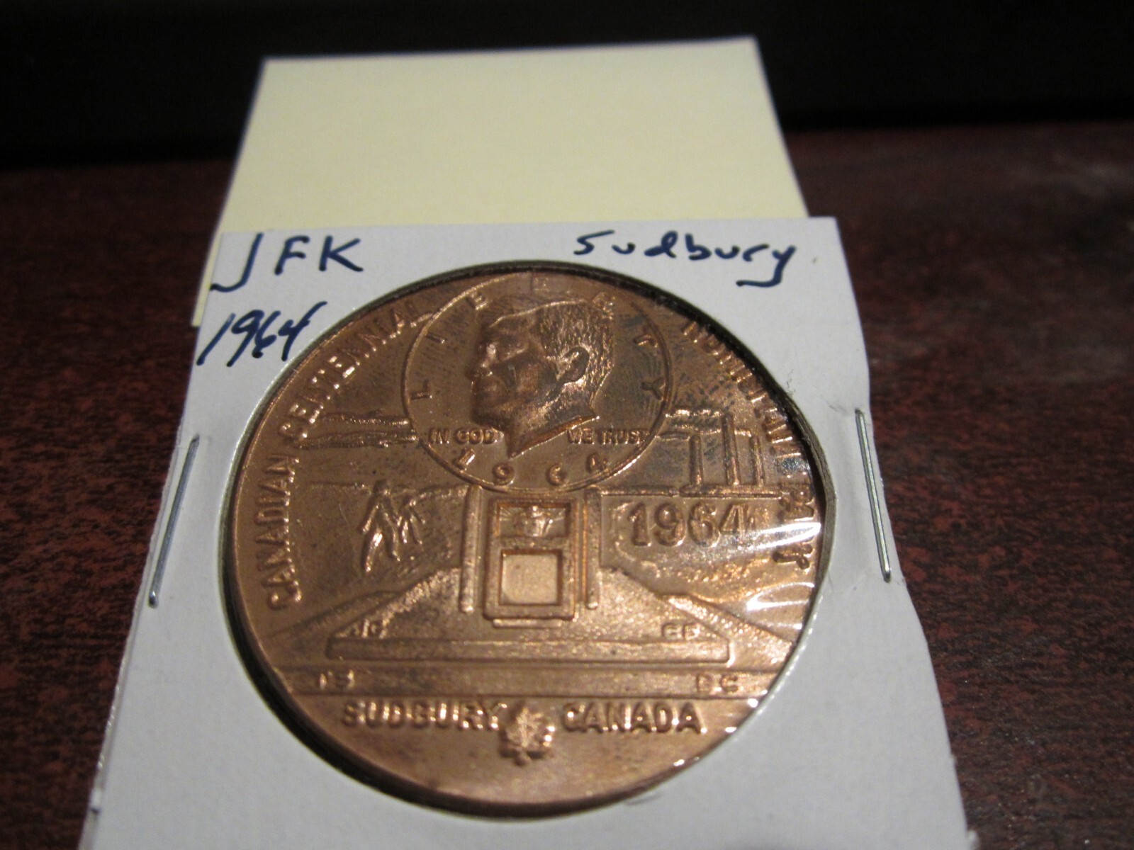 1964 - JFK, Sudbury, Ontario - Canada Commemorative Trade Dollar