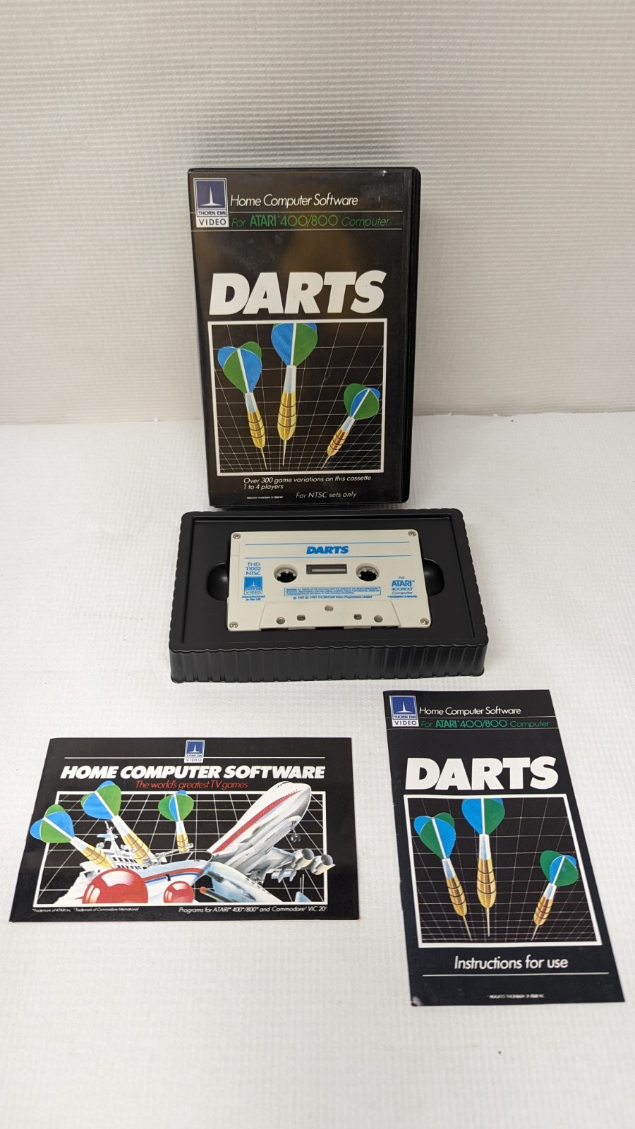 Darts by Thorm Emi Game Program Instructions for Atari 400 800 Thorn Home Video