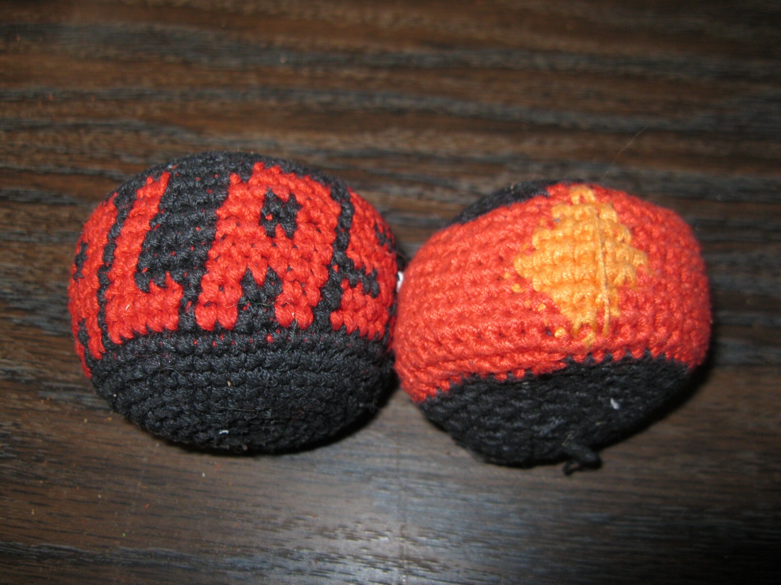 Hacky Sack's - Vintage Alaska red and black & red black yellow diamond knit