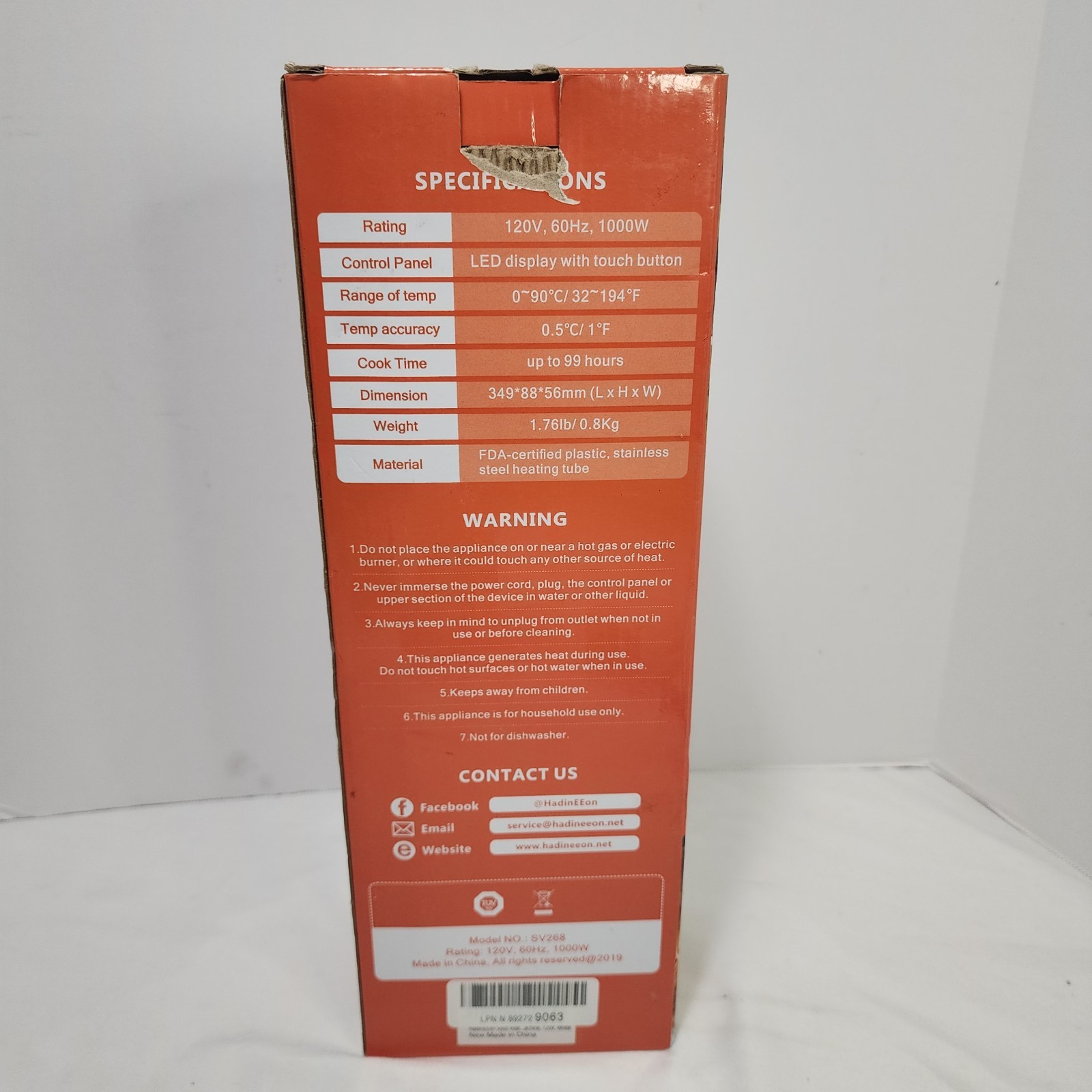 HadinEEon SOUS VIDE Immersion Cooker #SV268 - New