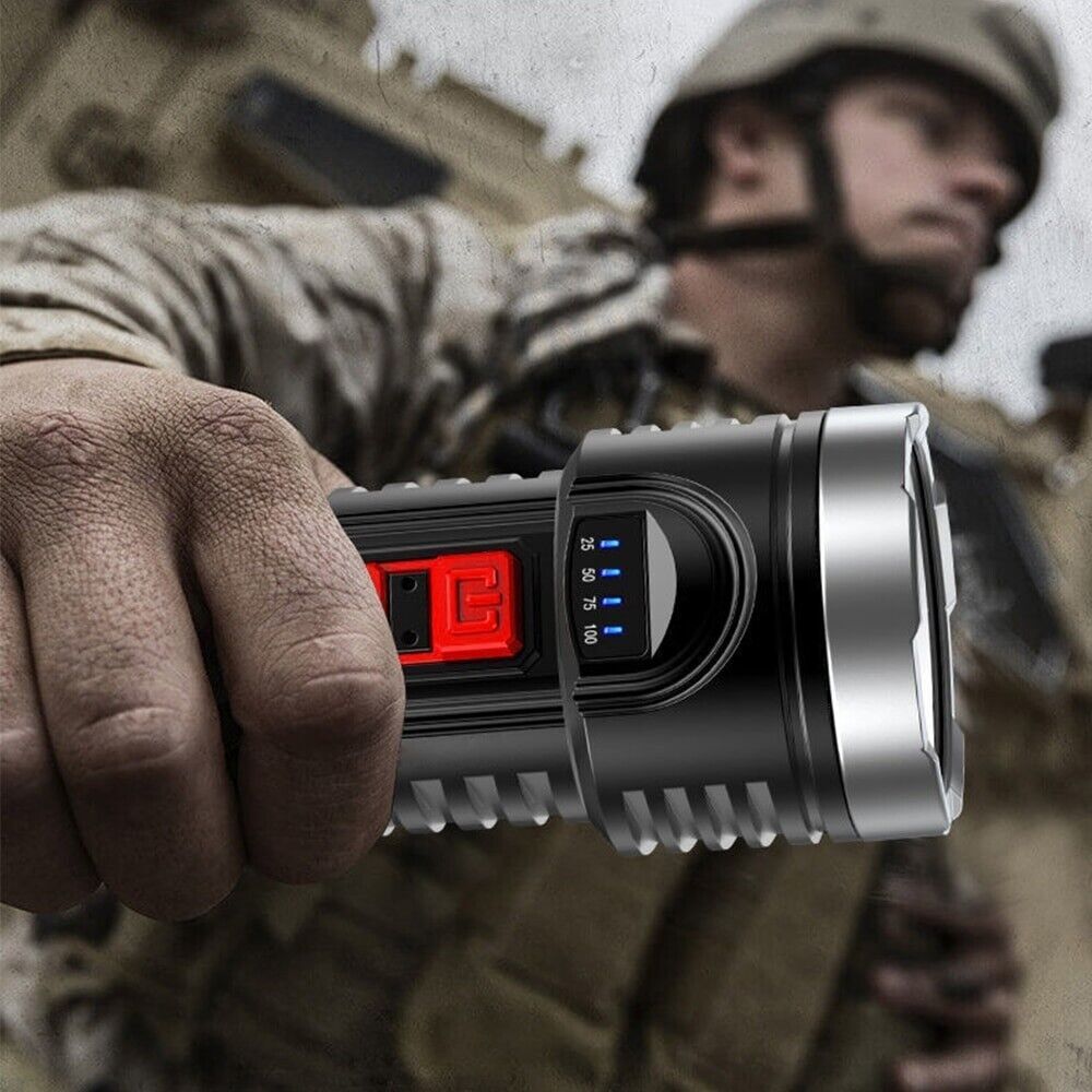 Super Bright LED Torch Tactical Flashlight Lantern USB Rechargeable & Battery