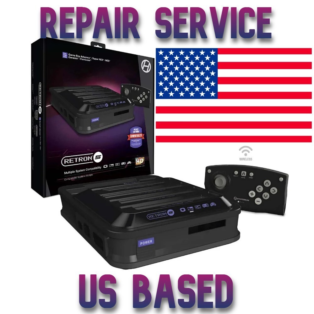 Hyperkin Retron 5 Console Repair Service -  No Power, Power & Cart Conn Replace