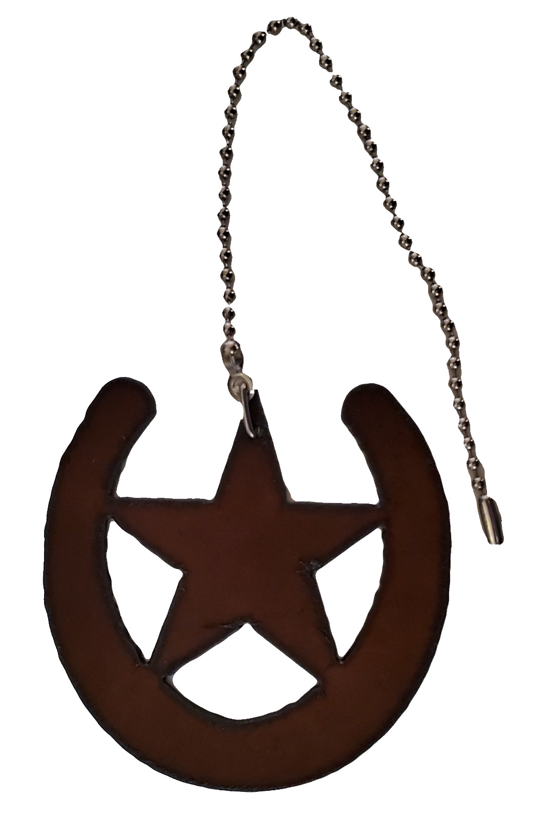 Rustic Metal Horseshoe with Starr Fan Pull