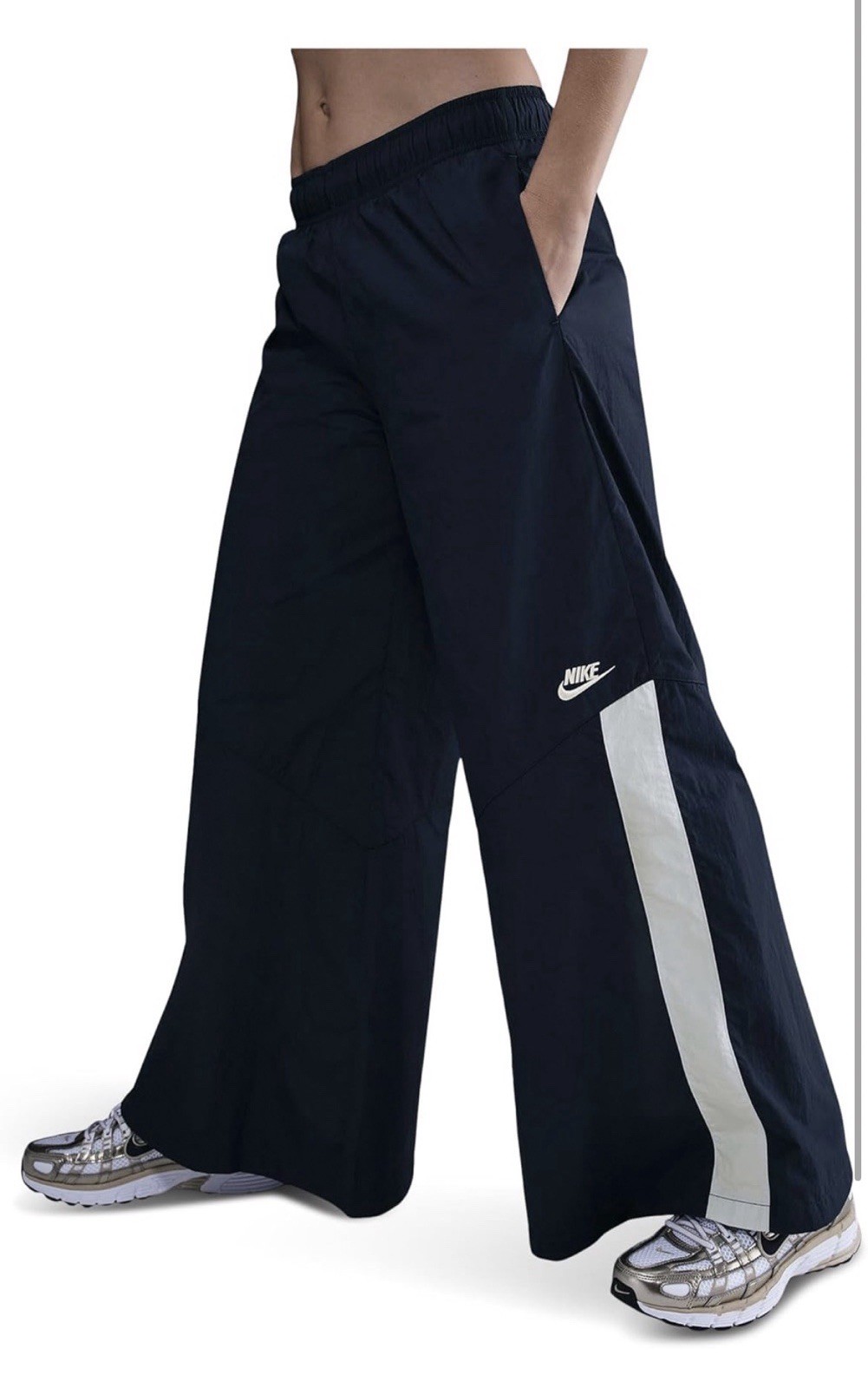 Nike Sportswear Women's Wide-Leg Woven Pants Sustainable Navy Blue - X-Large
