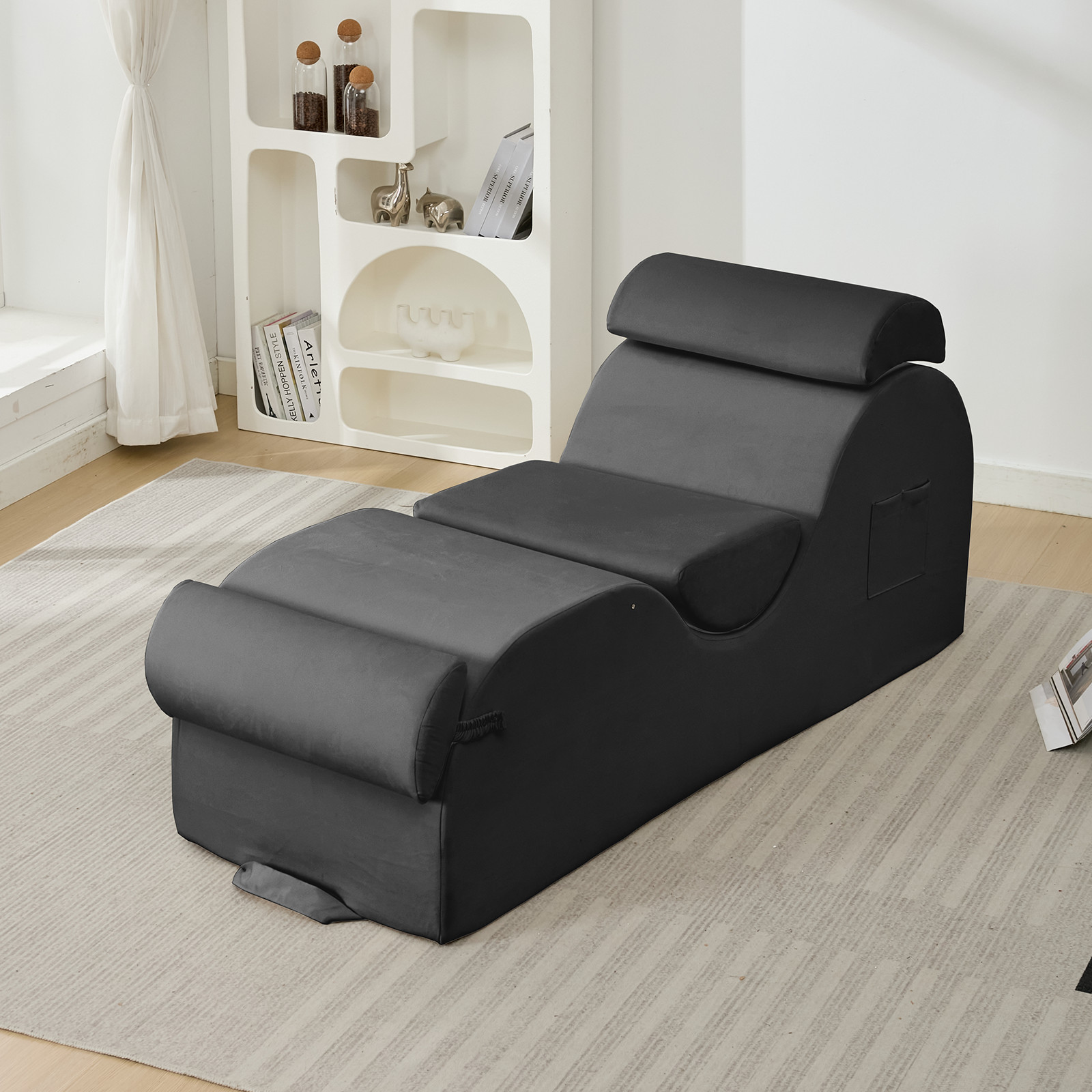 Zafly Yoga Chaise Lounge Indoor, Yoga Chaise, Ergonomic Reading Chair for Adults