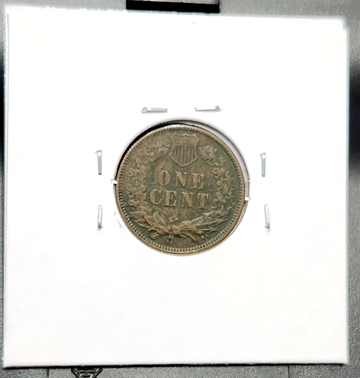 1875 Indian Head Cent - High Grade - Lt Environmental Damage - Full LIB