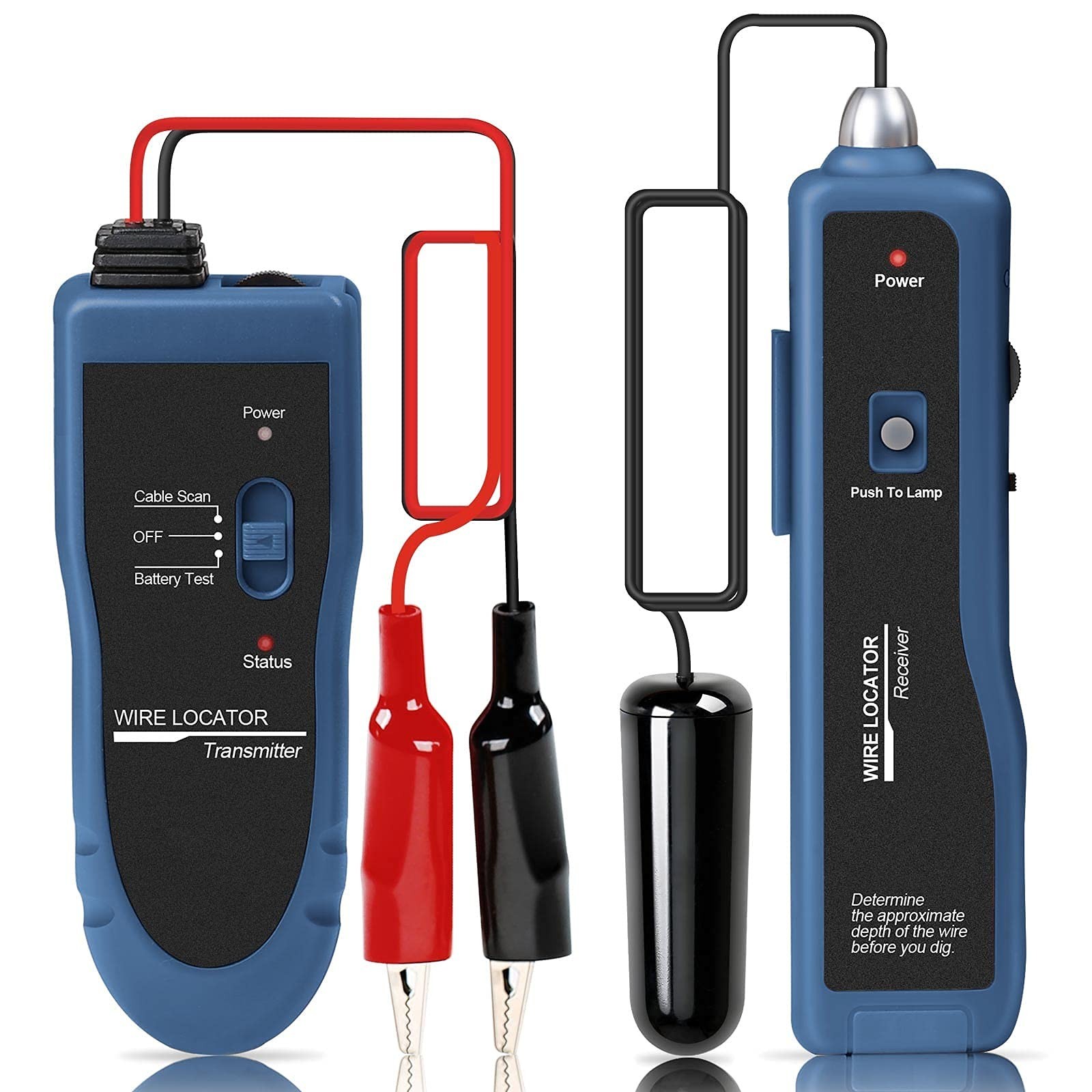 Underground Wire Locator & Tracer - 1100mAh Rechargeable, 2000ft Range, 4ft Dept