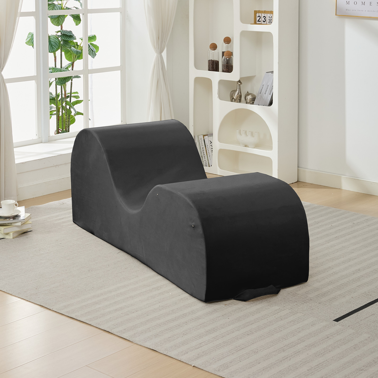 Zafly Yoga Chaise Lounge Indoor, Yoga Chaise, Ergonomic Reading Chair for Adults