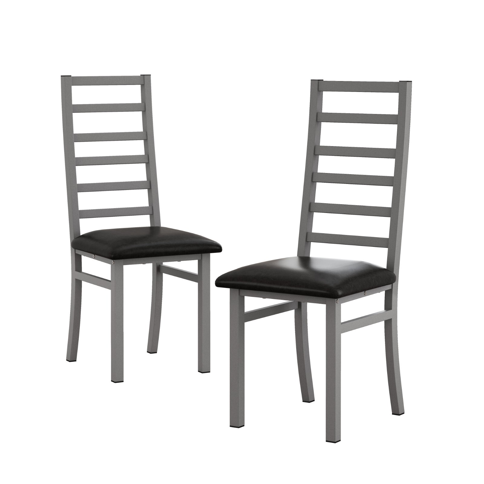 Metal Kitchen Dining Chairs Set of 2 Side Chair Dinner Restsurant Cafe Leather