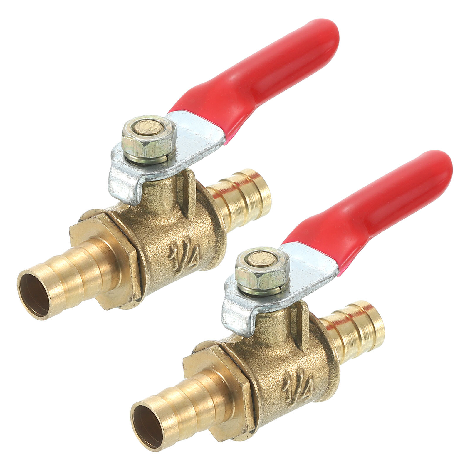 2Pcs Brass Water Ball Valve Shut Off Switch, 5/16" Hose Barb x 5/16" Hose Barb