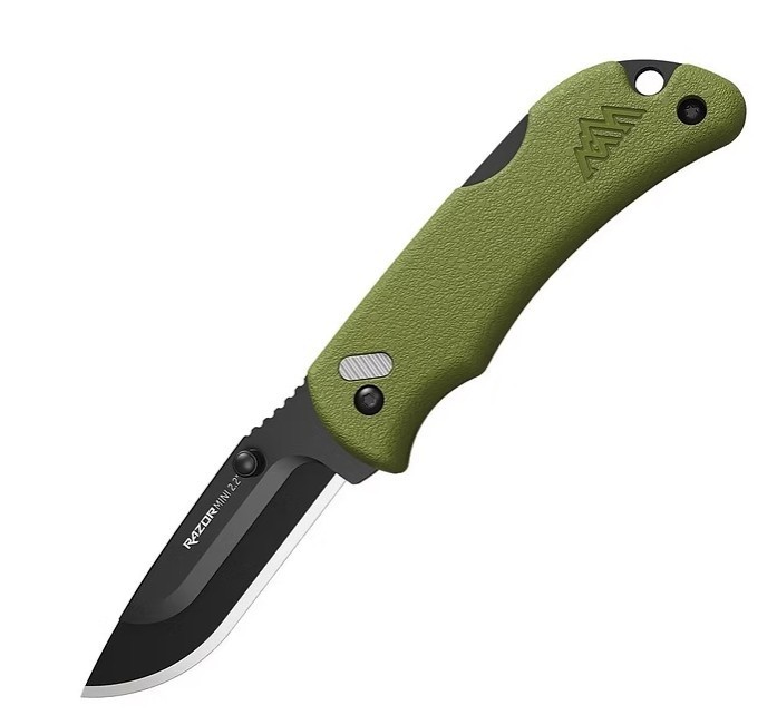 Outdoor Edge 2." Razor EDC Lite OD Green Replaceable Blade Knife 2 Black Blades