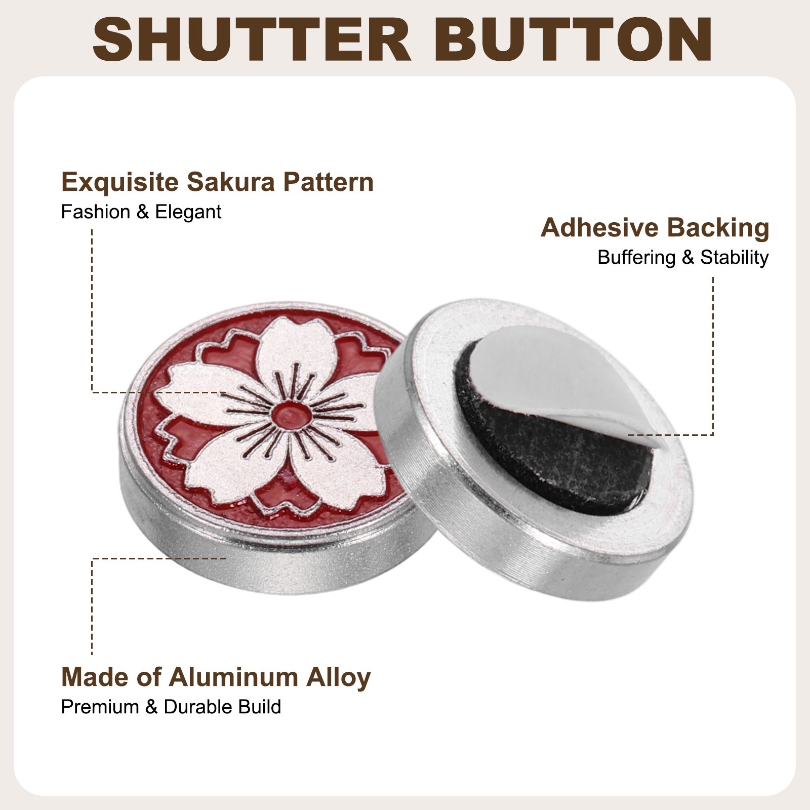 Shutter Button (Red) Camera Soft Release Button Adhesive, for Fuji