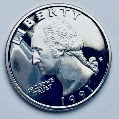 1991-S  CHOICE GEM Proof Washington 25c ~ Deep Mirrors ~Beautiful!  ~ S30