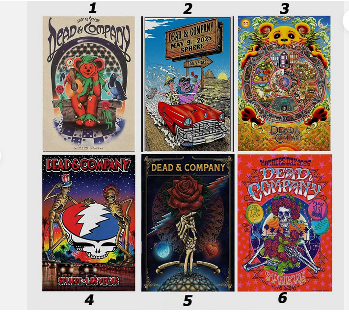 New!!! Dead & Company Sphere Las Vegas, NV May 9-11, 2025 Concert Poster