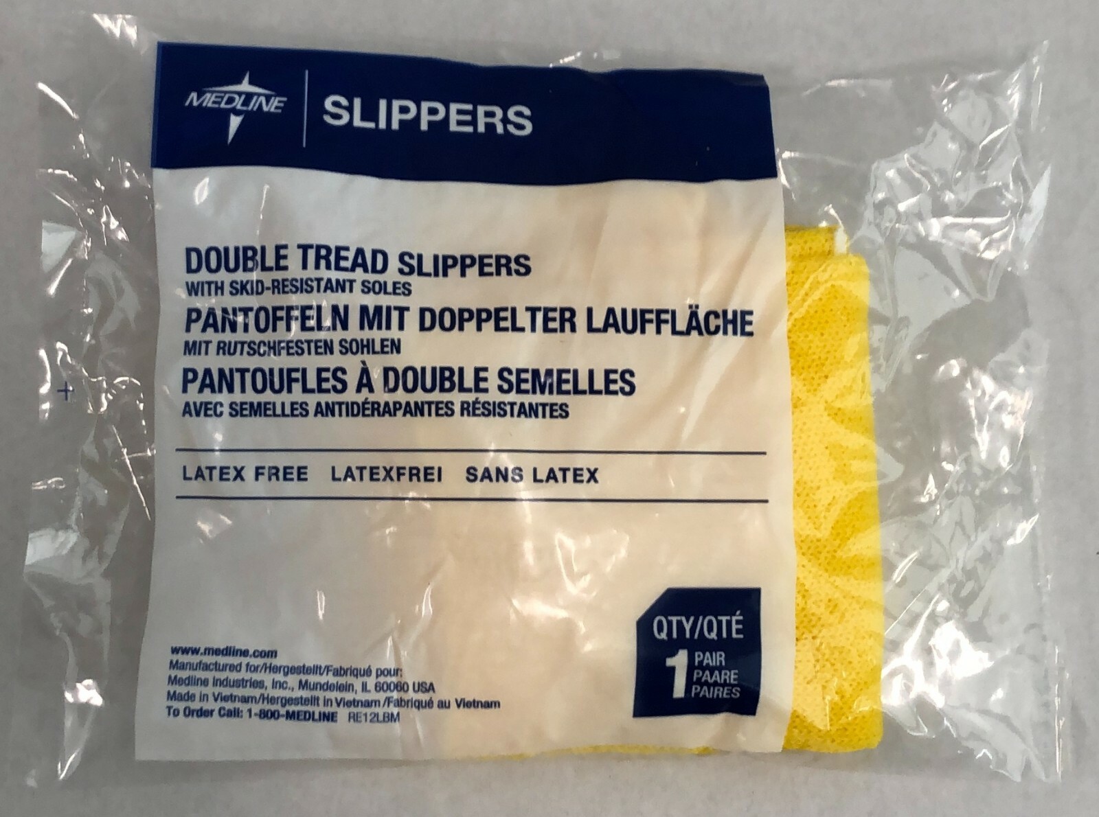 *10-Pack* Medline Double Tread Fall Prevention Slippers Size-Child MDTPS4B01FPY