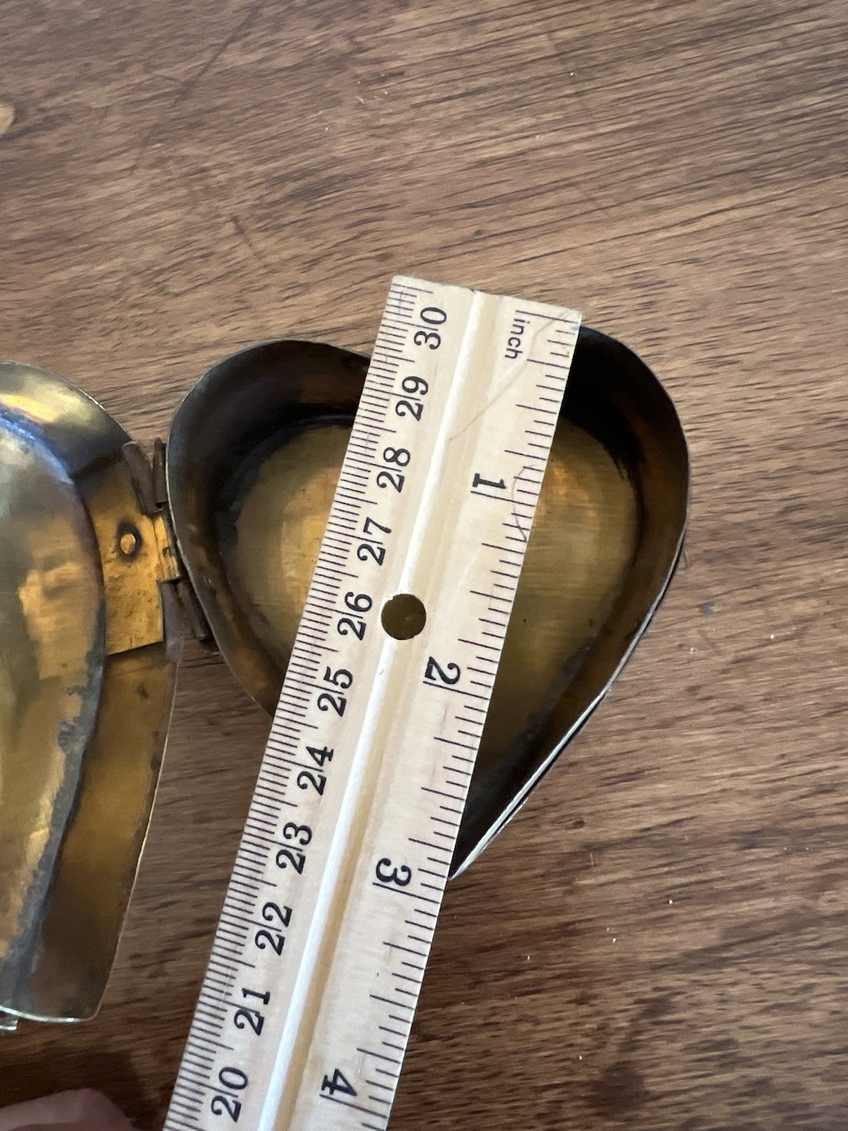 Set Of 2 Heart Shaped Polished Brass Hinged Nesting Boxes