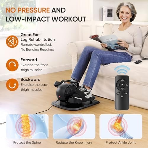 Dripex Under Desk Elliptical Leg Exerciser with Remote, Adjustable Speed