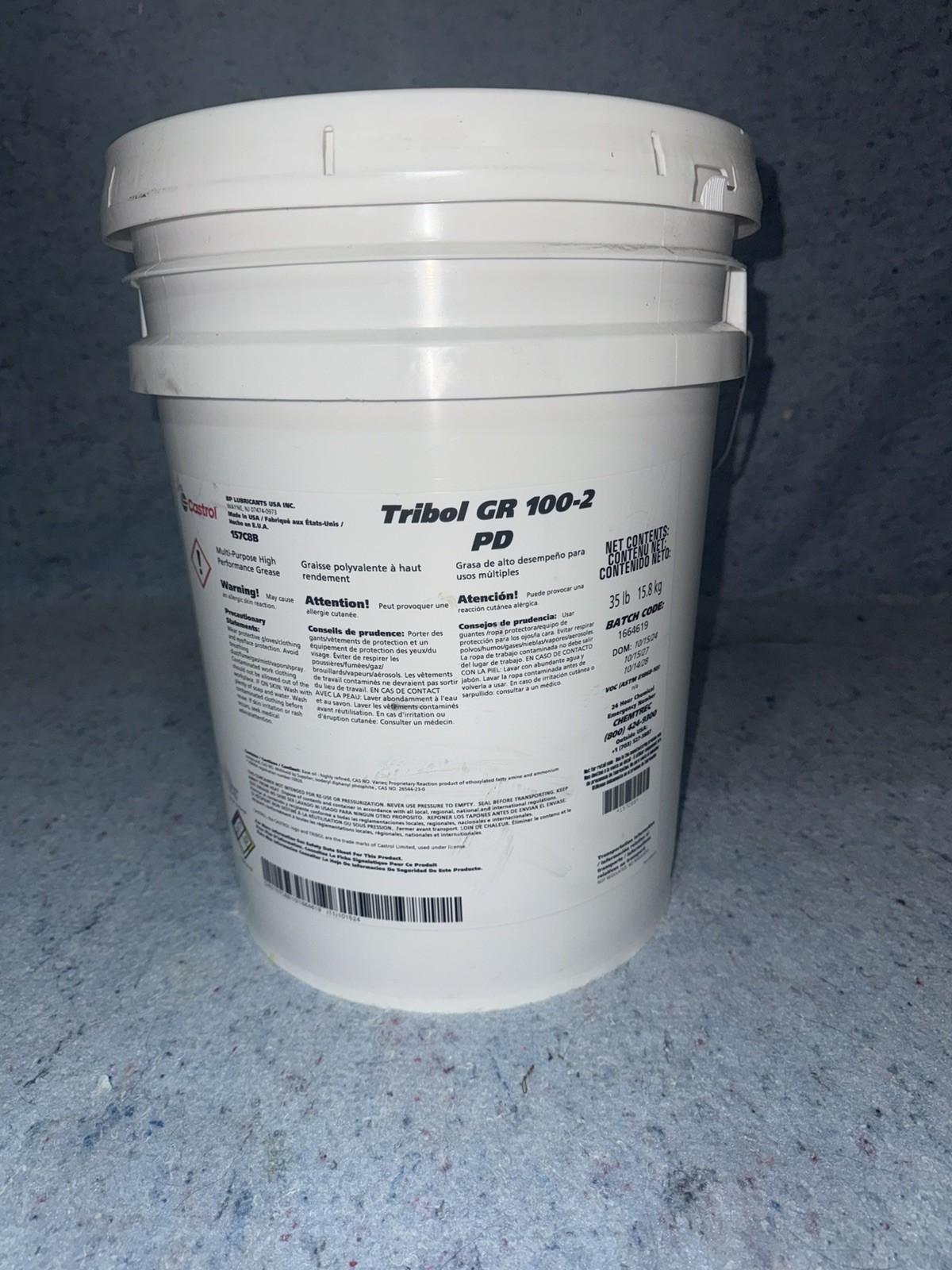 Castrol Tribol Gr 100-2 Pd Lithium Grease 35 lb pail