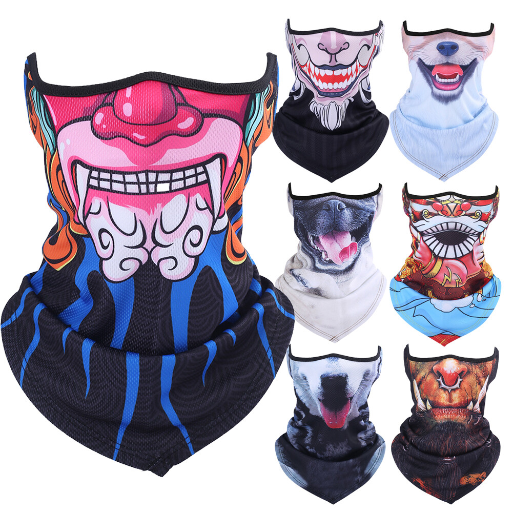 Men's UV Sun Protection Neck Gaiter Animal Print Face Mask Cycling Fishing Scarf