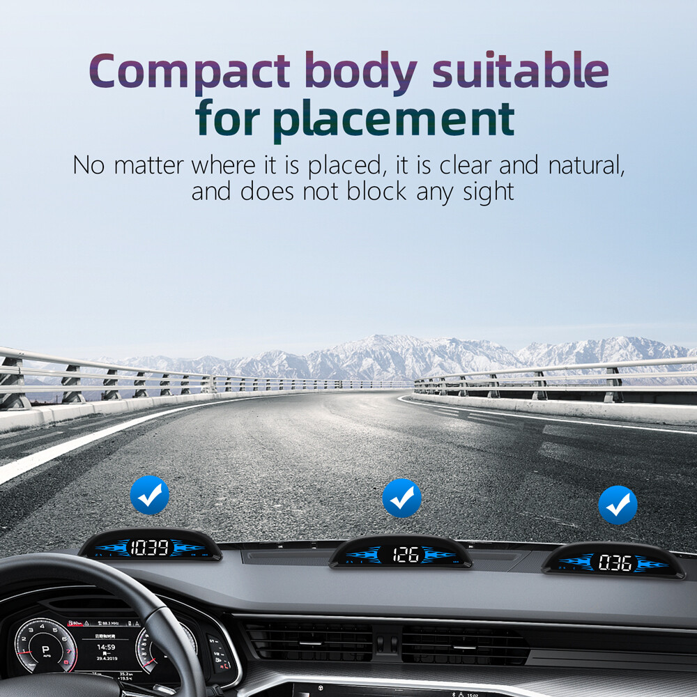 Universal HUD GPS Head Up Display Speedometer Odometer Car Digital Speed HD US