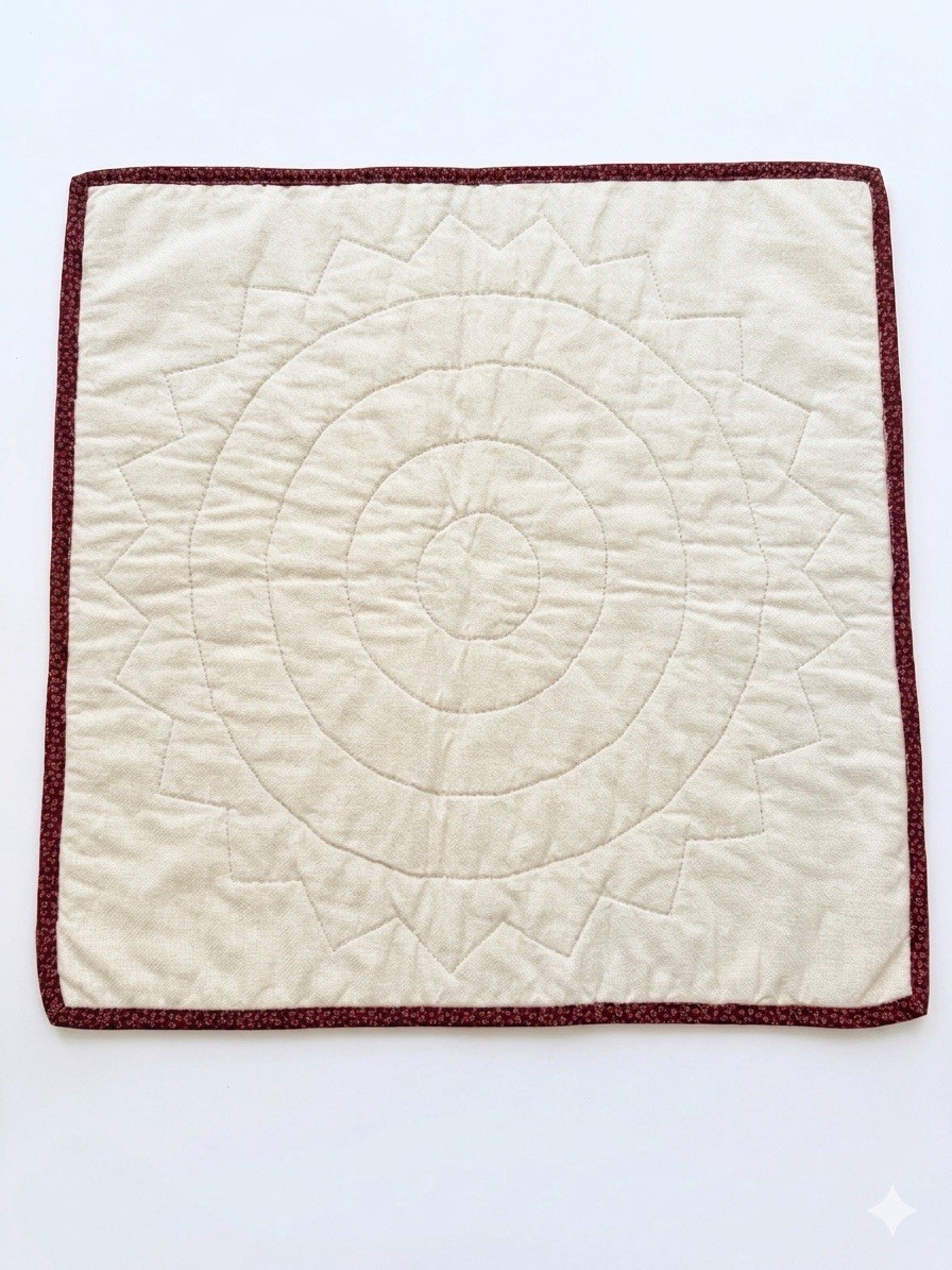 Handmade Dresden Plate Patchwork Quilt Table Topper 20.5x20 Cottagecore