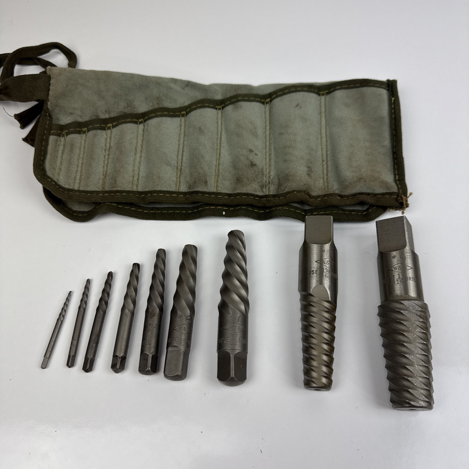 W&B  9 Piece Exctractor Screw Set NO. 1-9  With Cloth Pouch