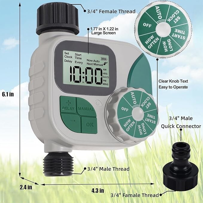Biswing Sprinkler Timer, Outdoor Water Timer for Garden Hose, Programmable