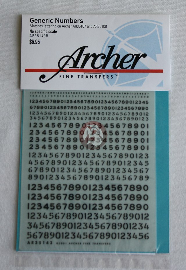 Archer Generic Numbers (to go with AR35107B and AR35108B) (Black) AR35143B
