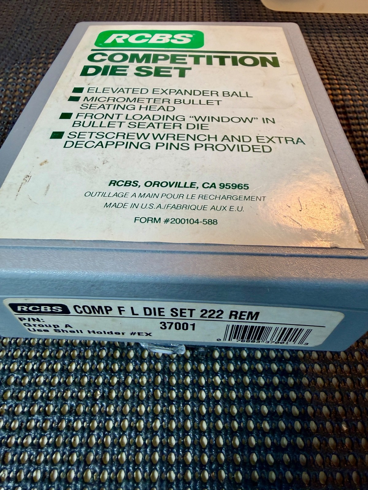 RCBS Competition FL Micrometer Reloading Dies, .222 Remington