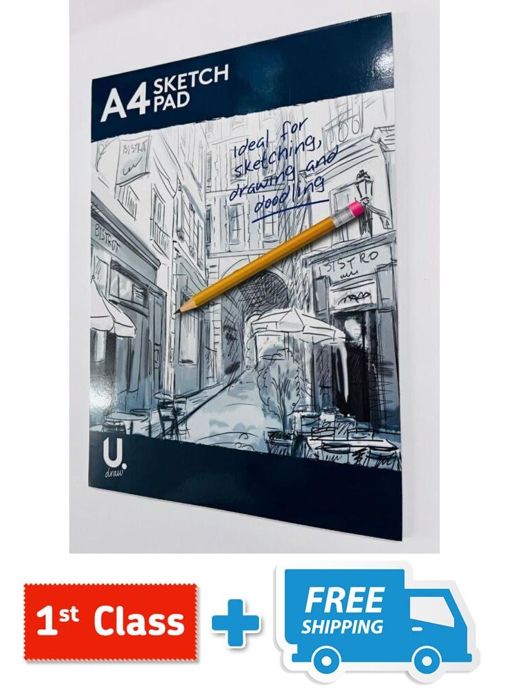 A4 Sketch Pad - White Paper Artist Craft Doodling Sketching Drawing Book UK