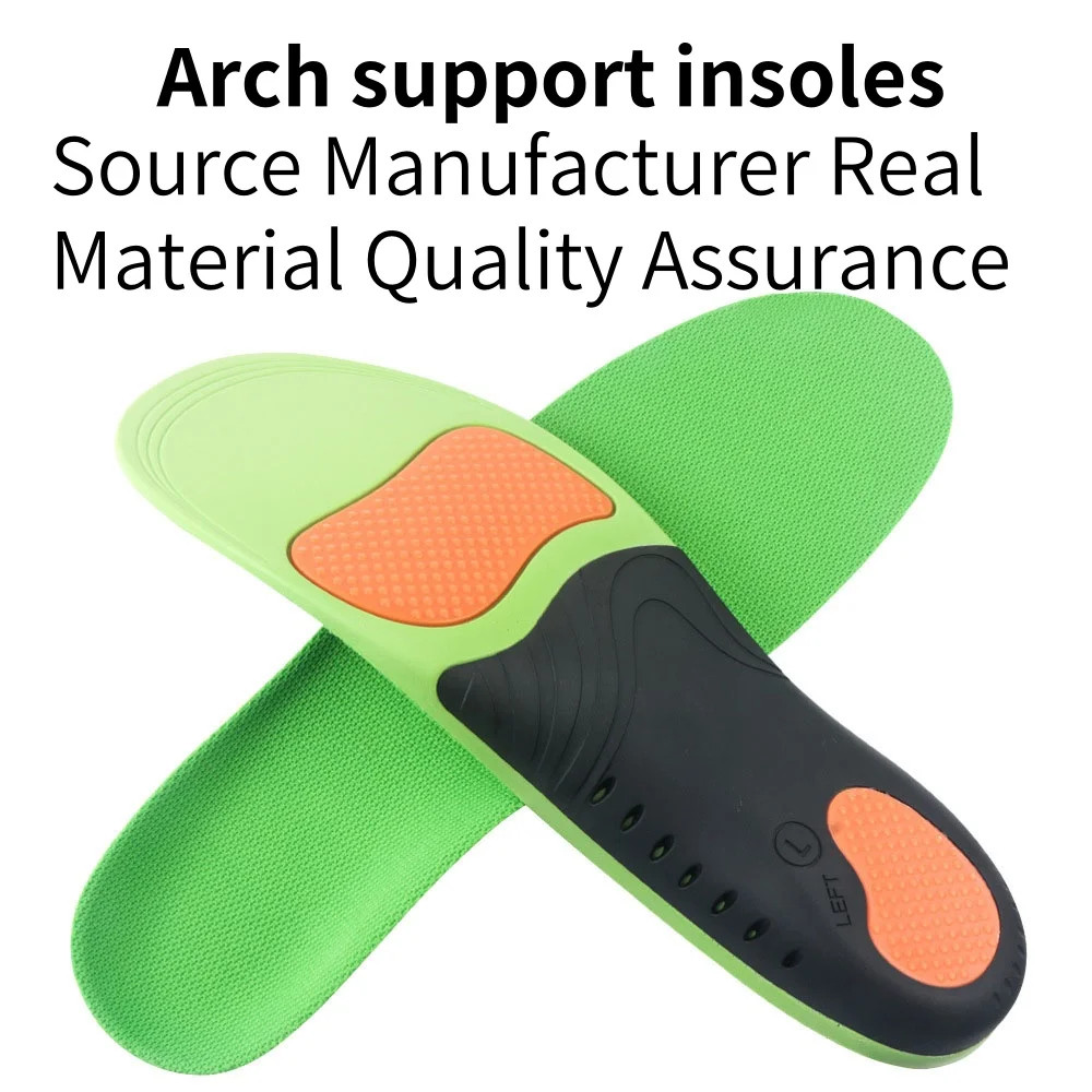 1 pair of sports insoles cushioning foot X/O leg elastic shock absorption comfor