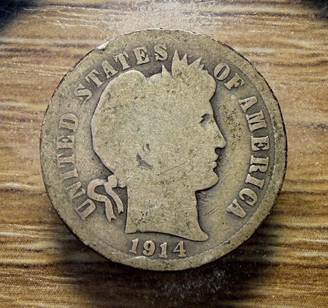 1914-P Barber Dime - Actual Silver Coin Shown - Free Shipping & Tracking INV811
